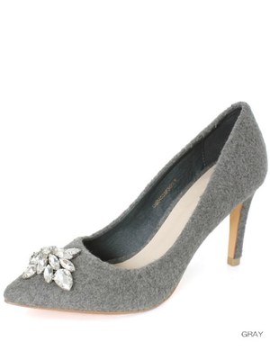 ビジューポインテッドトゥパンプス