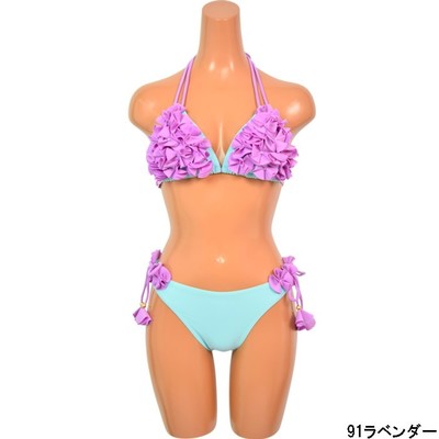 【BENETTON】フラワーコサージュ 三角ビキニ 9号