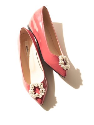 snidel パールフラットシューズ