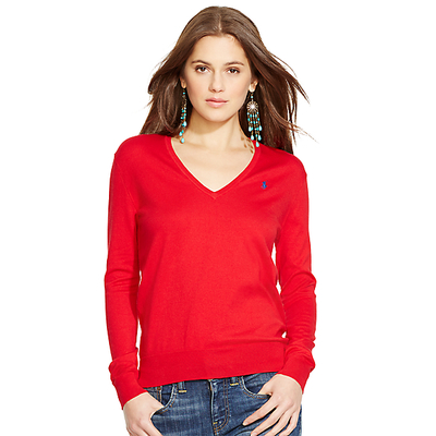 コットンブレンド Vネック セーター