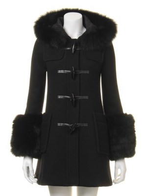 袖ファー付ダッフルコート