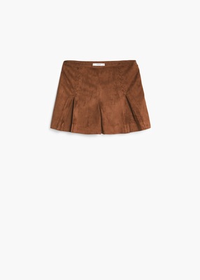 MANGO フェイクレザーショートパンツ