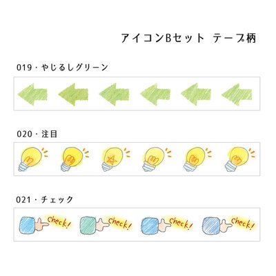プラス プチデコラッシュ アイコンBセット やじるしグリーン 注目 チェック 各1個