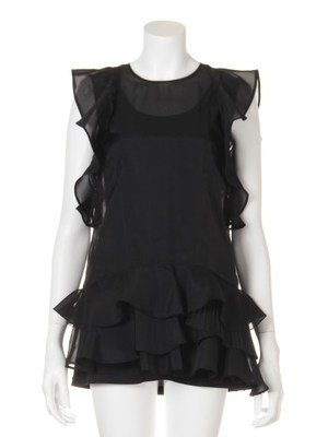 オーガンジーフリルワンピース