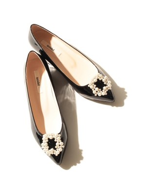 パールフラットシューズ