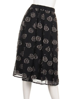 花柄カットジャガードスカート