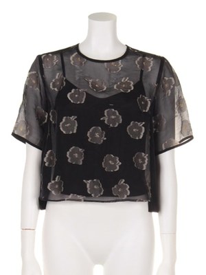 花柄カットジャガードブラウス