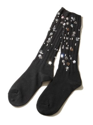 ビーズ刺繍ソックス