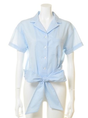 裾リボンシャツ