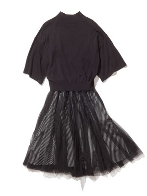 ルーズニットチュールワンピース