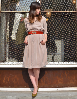 Milk tea beige dress