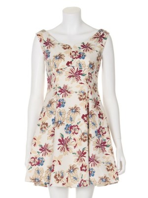 フラワープリントワンピース