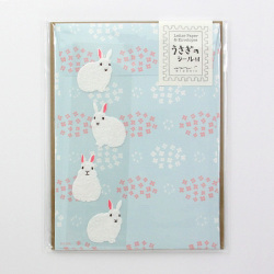 レターセット397　うさぎ柄　シール付 (86397006)