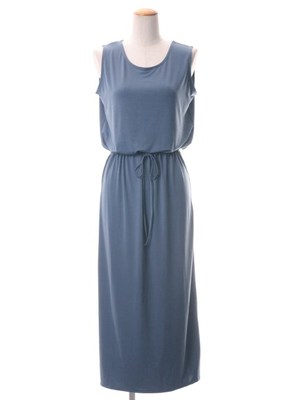 ウエスト紐マキシワンピ