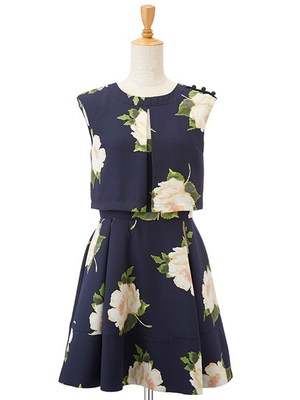 ビッグフラワーレイヤードワンピ