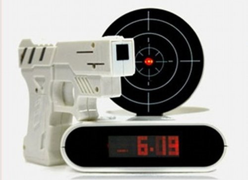 【高品質】 ガンアラーム クロック 面白グッズ 遊び心満載! 時計 置時計 射撃好きの方に AKIBA226 目覚め抜群☆