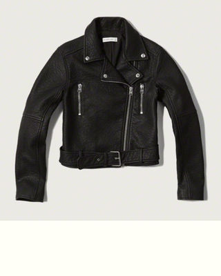A＆W CROPPED FAUX LEATHER MOTO JACKET