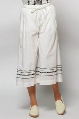 75裾刺繍ガウチョパンツ