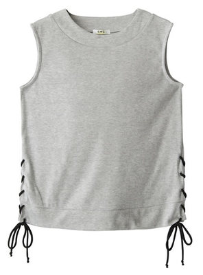 サイドレースアップノースリトップス