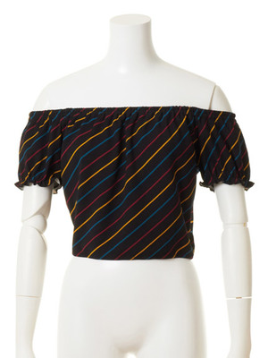 (Lily Brown) マルチストライプトップス