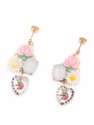 vintage カボションとvintage unicornのピアス