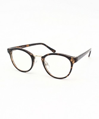 ブリッジメッキボストン型メガネ