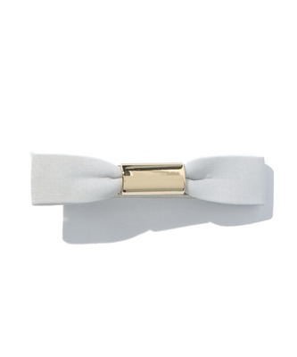 シンプルボウヘアクリップ（グレー）