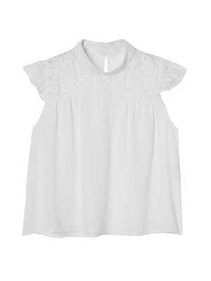 レースギャザーノースリTOPS