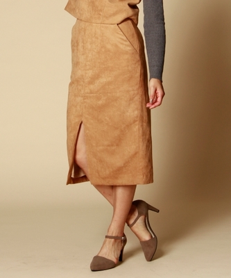 スウェードスタイルスカート　キャメル