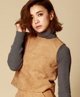 スウェードスタイルプルオーバー　キャメル