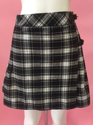 チェックプリーツラップスカート