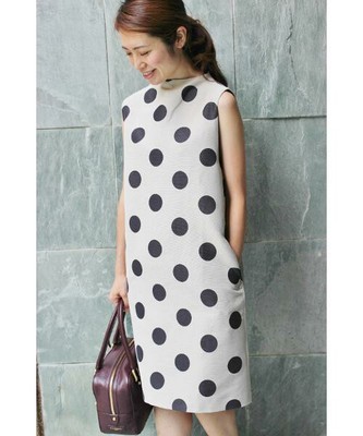 ドット ジャガード ワンピース