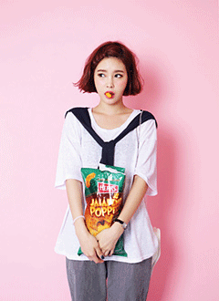 肩掛け風ルーズフィットトップス・全2色