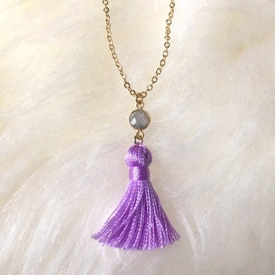 labradorite tassel necklace