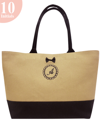 pinktrick(ピンクトリック) イニシャルトート ベージュ×ブラック