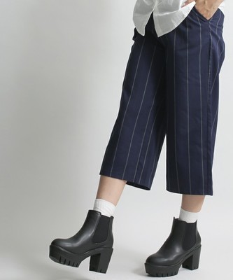 WEGO/サス付きワイドクロップドパンツ