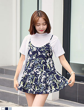 フラワーノースリーブワンピース