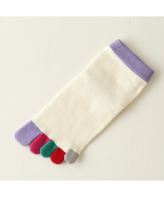 指先レインボー五本指ソックス　23.0～25.0cm