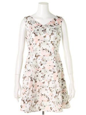 ペイントフラワープリントワンピ