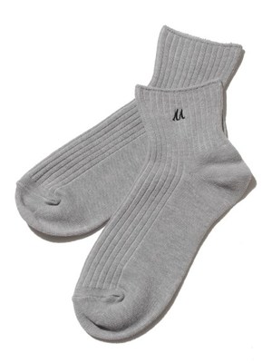 Mila Owen (ミラ オーウェン)  M刺繍リブショートソックス