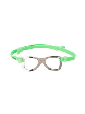 シルバーフレーム×グリーンレザー