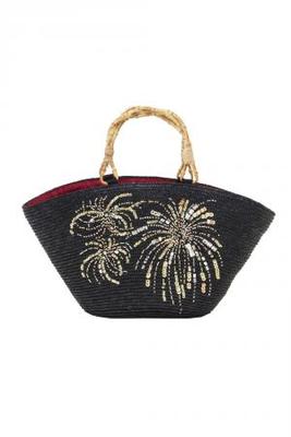 花火刺繍カゴバッグ