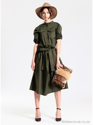 [Balcony and Bed]GIZAツイルミリタリーワンピース