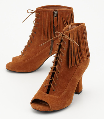 SUEDE レースUP OPEN TOE BOOTS
