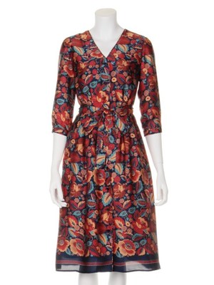 フラワープリントロングワンピース