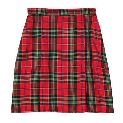 レッドタータンチェックプリーツミニスカート
