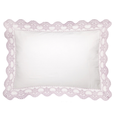 ブロダリー ピローケース ライトピンク