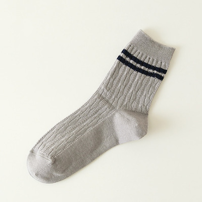 ラインケーブル柄ショートソックス