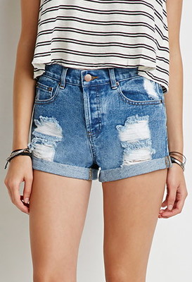 ダメージデニムショートパンツ