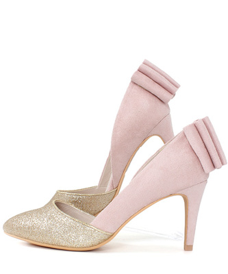 グリッターリボンパンプス